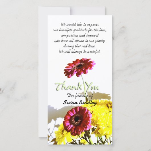 春の花束の悔やみや弔慰は1感謝していしています サンキューカード (正面)