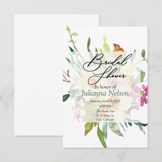 春の花束の招待 招待状 (正面/裏面)