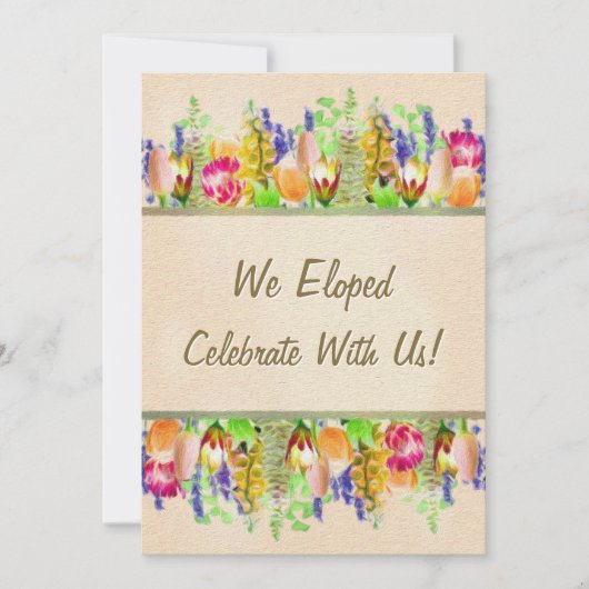 春の花束の挙式後お祝いカード 招待状 (正面)