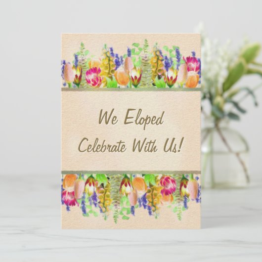 春の花束の挙式後お祝いカード 招待状 (スタンド正面)