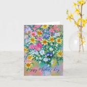 春の花束を母の日にオーダーメイド カード (黄色い花)