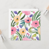 春の花束 | かわいい水彩花イラスト カード (正面/裏面インサイチュ)