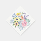 春の花束 | かわいい水彩花イラスト スタンダードカクテルナプキン (角)