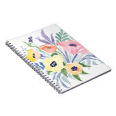 春の花束 | かわいい水彩花イラスト ノートブック (右側)