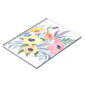 春の花束 | かわいい水彩花イラスト ノートブック (左側)