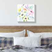春の花束 | かわいい花の水彩画 キャンバスプリント (インサイチュ (寝室))