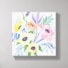 春の花束 | かわいい花の水彩画 キャンバスプリント