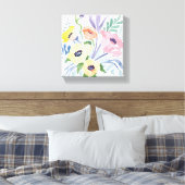 春の花束 | かわいい花の水彩画 キャンバスプリント (インサイチュ (寝室))