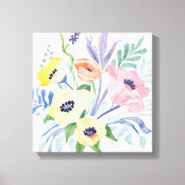 春の花束 | かわいい花の水彩画 キャンバスプリント