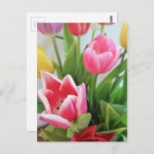 春の花束 チューリップ, 花, 自然 ポストカード (正面/裏面)