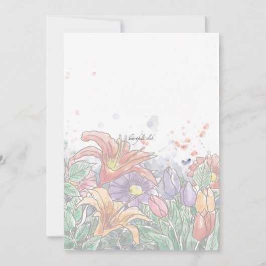 春の花束 招待状 (裏面)