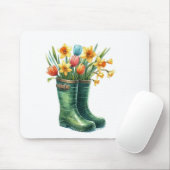 春の花柄マウスパッド Hello Spring Floral Mouse Pad マウスパッド (マウス)