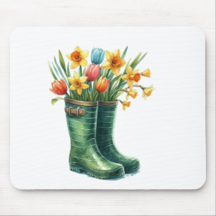 春の花柄マウスパッド Hello Spring Floral Mouse Pad マウスパッド