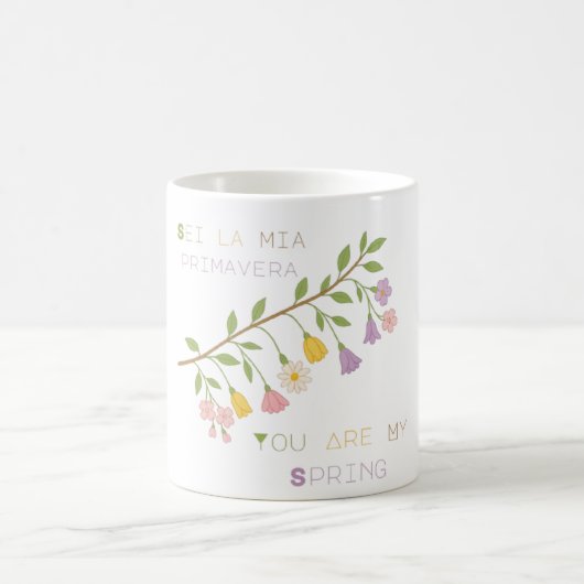 春の花柄マグカップ – You Are My Spring コーヒーマグカップ (中央)
