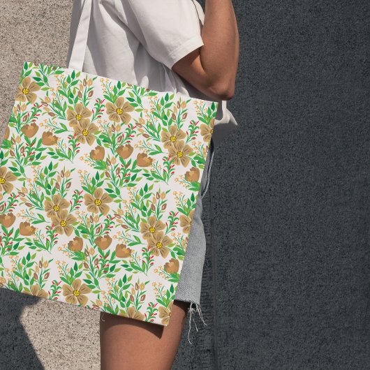 春の花柄 トートバッグ