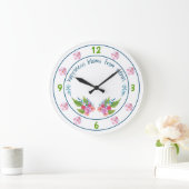 春の花柄 ラージ壁時計 (ホーム)