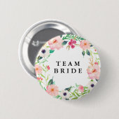 春の花模様のブライダルパーティの結婚式 缶バッジ (正面&裏面)