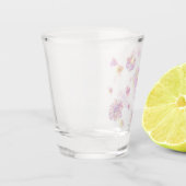 春の花模様の水色 ショットグラス (左)