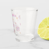 春の花模様の水色 ショットグラス (右)