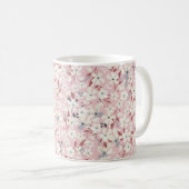 春の花模様。シームレスなフローラ背景 コーヒーマグカップ (正面右)