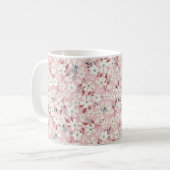 春の花模様。シームレスなフローラ背景 コーヒーマグカップ (正面左)