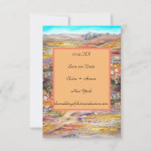 春の花横フラット日付カードの保存 セーブザデート (正面)