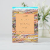 春の花横フラット日付カードの保存 セーブザデート (スタンド正面)