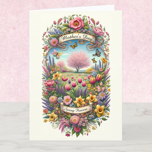 春の花母の日パーソナライズされた カード