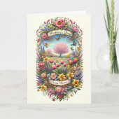 春の花母の日パーソナライズされた カード (正面)