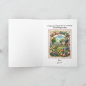 春の花母の日パーソナライズされた カード (内部)