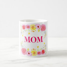 春の花母の日ホワイトマグカップ コーヒーマグカップ