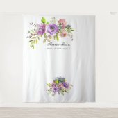 春の花水彩ウェディングシャワー フォトブース タペストリー (正面)