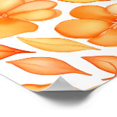 春の花水彩オレンジ ポスター (角)