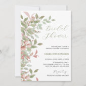 春の花水彩ピンクブライダルシャワー 招待状 (正面)