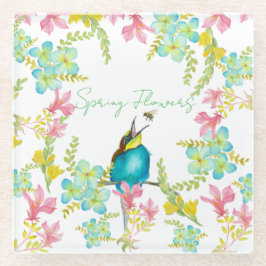 春の花水彩 ガラスコースター