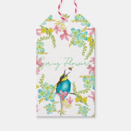 春の花水彩 ギフトタグ