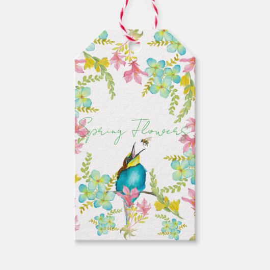 春の花水彩 ギフトタグ (正面)