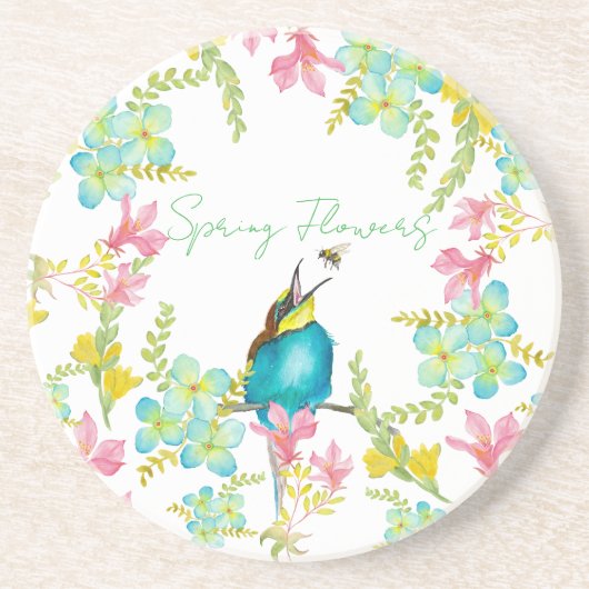 春の花水彩 コースター (正面)