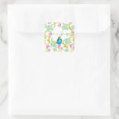 春の花水彩 スクエアシール (バッグ)