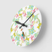 春の花水彩 ラウンド壁時計 (傾斜)