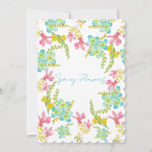 春の花水彩 招待状 (正面)