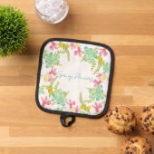 春の花水彩 鍋敷き (トップダウン)