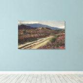 春の花畑を抜ける砂漠の道 キャンバスプリント (インサイチュ (ウッドフロア))