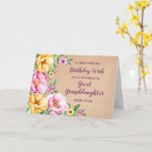 春の花素晴らし孫娘誕生日カード カード (黄色い花)