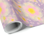 春の花紫ピンクイエロー ラッピングペーパー (ロールコーナー)