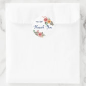 春の花結婚ズサンキューフェイスラベル ラウンドシール (バッグ)