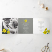 春の花結婚ダフォジル黄灰色 三つ折りプログラム (内部)