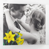 春の花結婚ダフォジル黄灰色 三つ折りプログラム (内部最初)