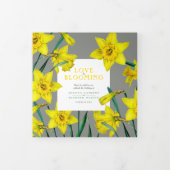 春の花結婚ダフォジル黄灰色 三つ折りプログラム (カバー)