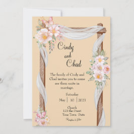 春の花結婚式招待状 招待状